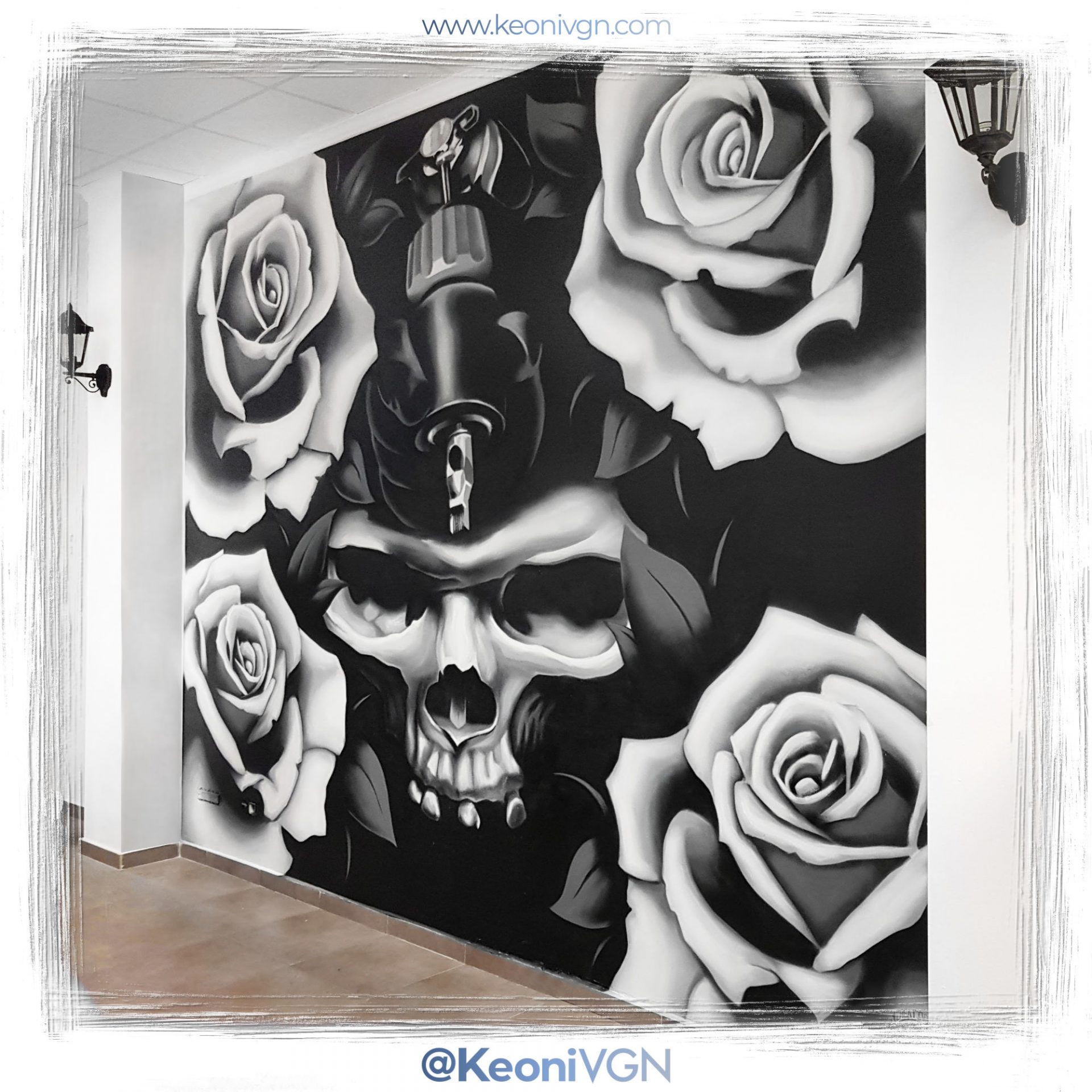 Mural Skull & Roses - Nava Tattoo 1