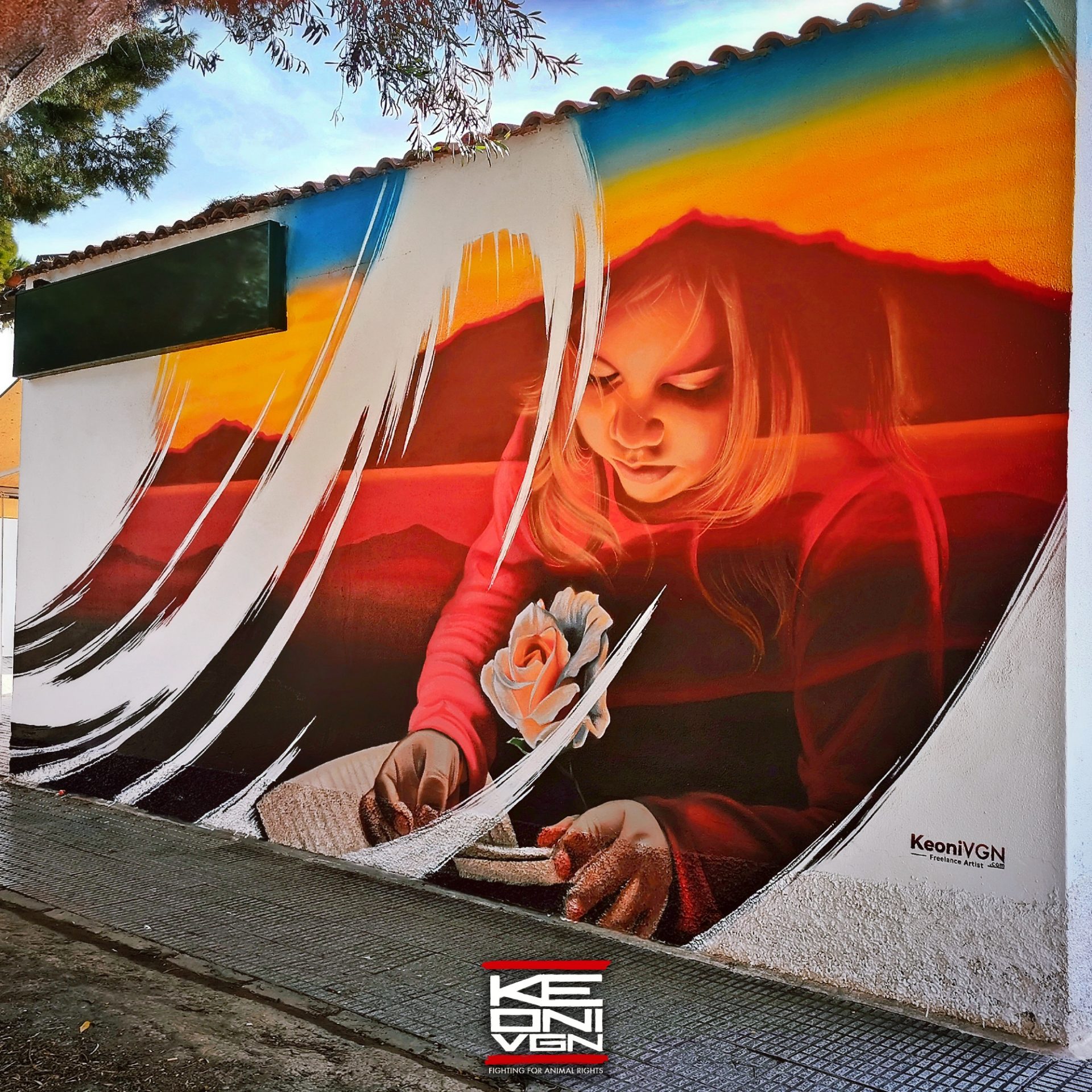 Mural La luz del conocimiento, obra de Keoni VGN