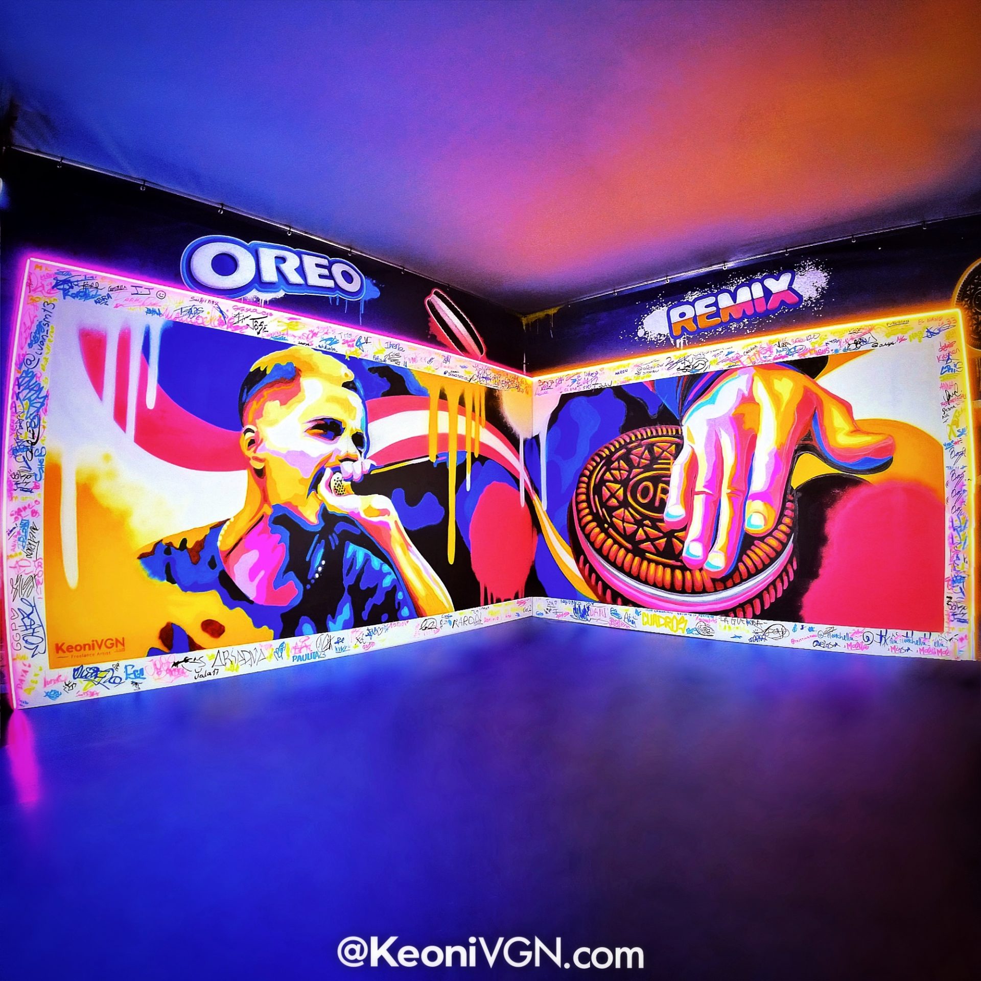 Mural Oreo x Red Bull para la Batalla de Gallos Red Bull 2023